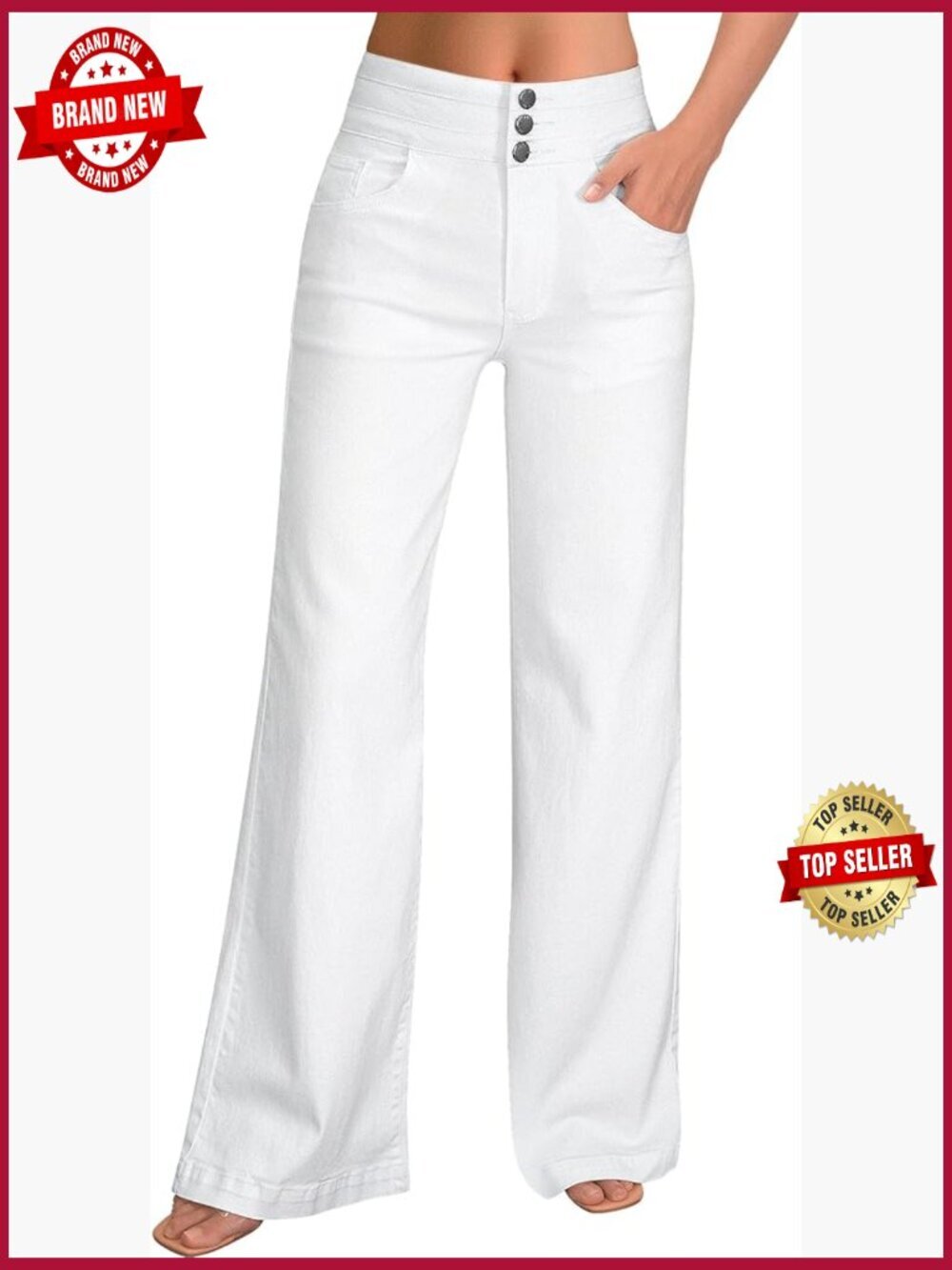 High Waisted Wide Leg Jeans Stretchy Baggy Loose Denim Pants